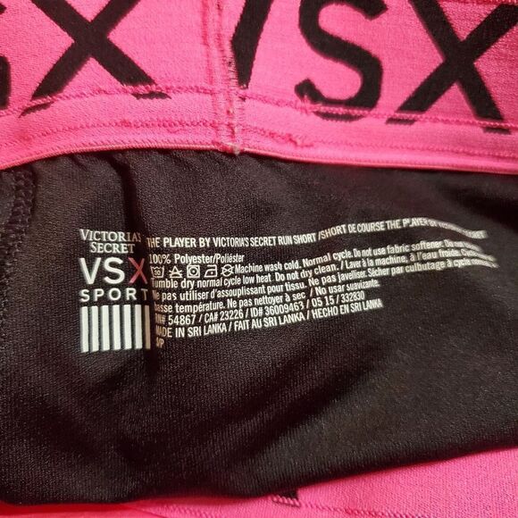 Victoria's Secret Sport The Player Pink & Black Run Shorts (S) - Picture 6 of 6